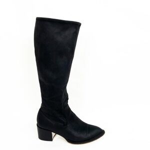 BCBGENERATION Sunshine Vegan Suede Leather Black Knee High Tall Side Zip Boots